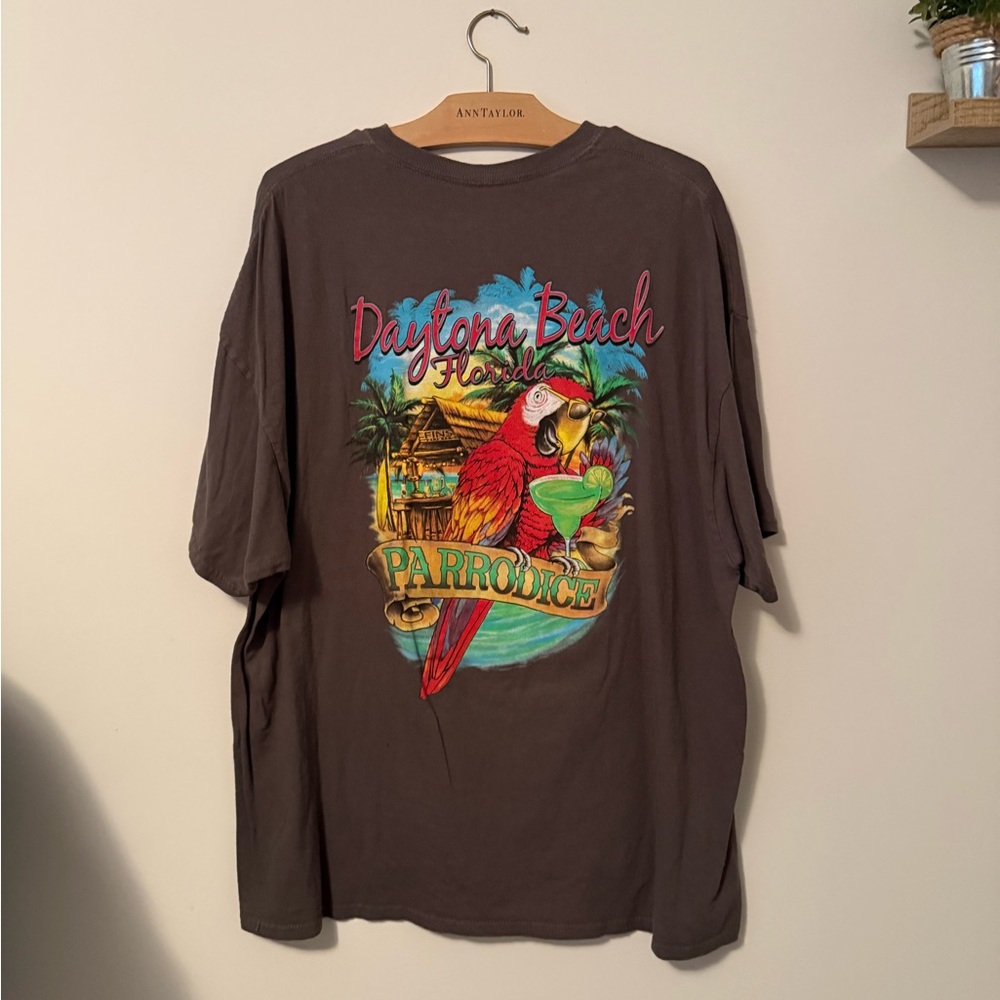 Daytona Beach Parrot Graphic Colorful Shirt Men’s XL